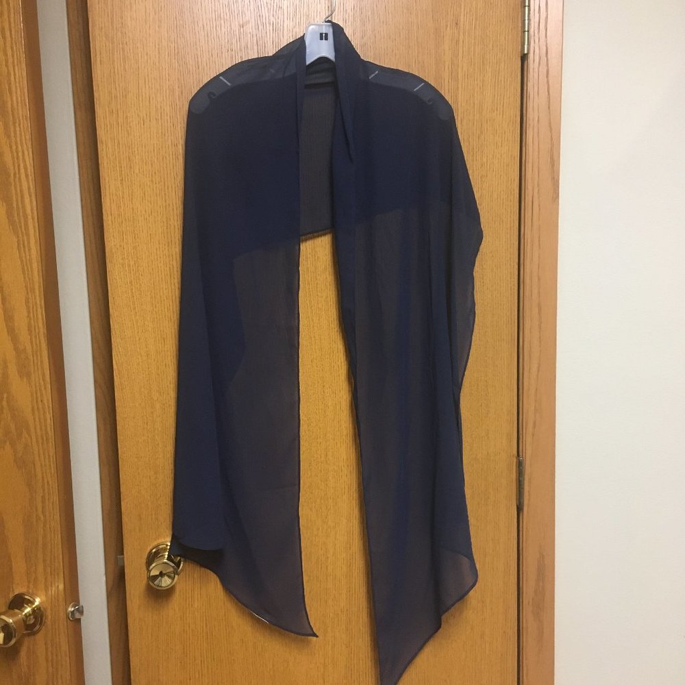 David's Bridal Sheer Chiffon Wrap - Marine